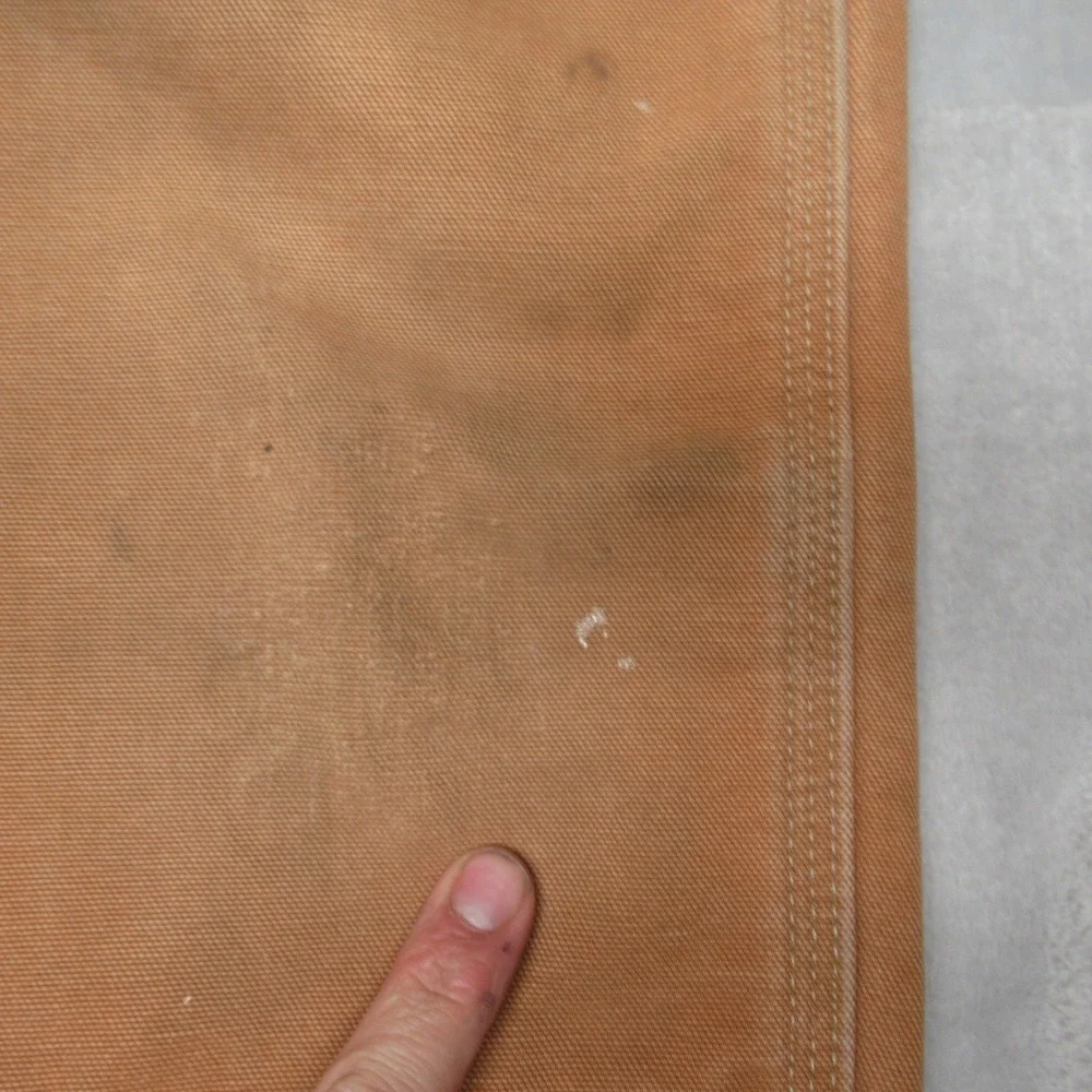 Carhartt Pants Mens 33x29 Brown‎ Canvas Duck Loose Fit Double Knee Work USA READ
